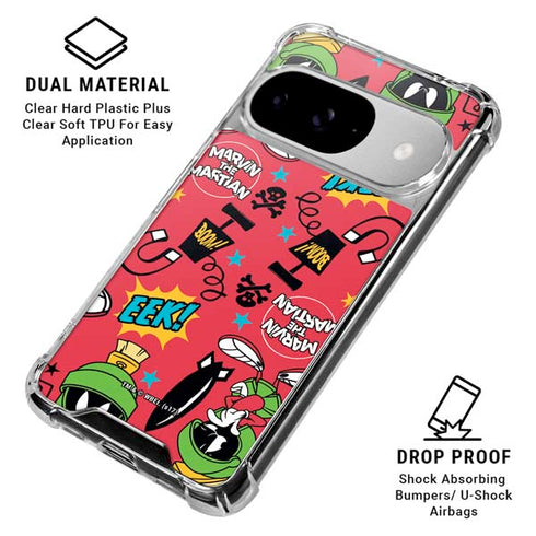 Looney Tunes Marvin the Martian Patches Google Pixel 10 Clear Case